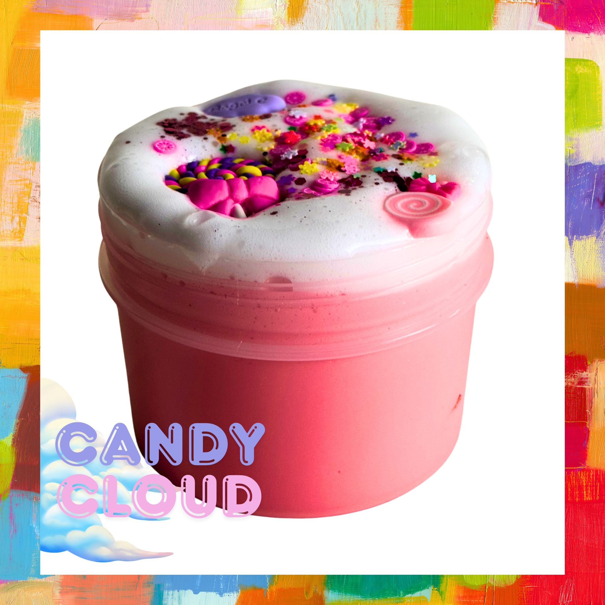 Pink & White Slime with mix ins and charms - 350ml jar