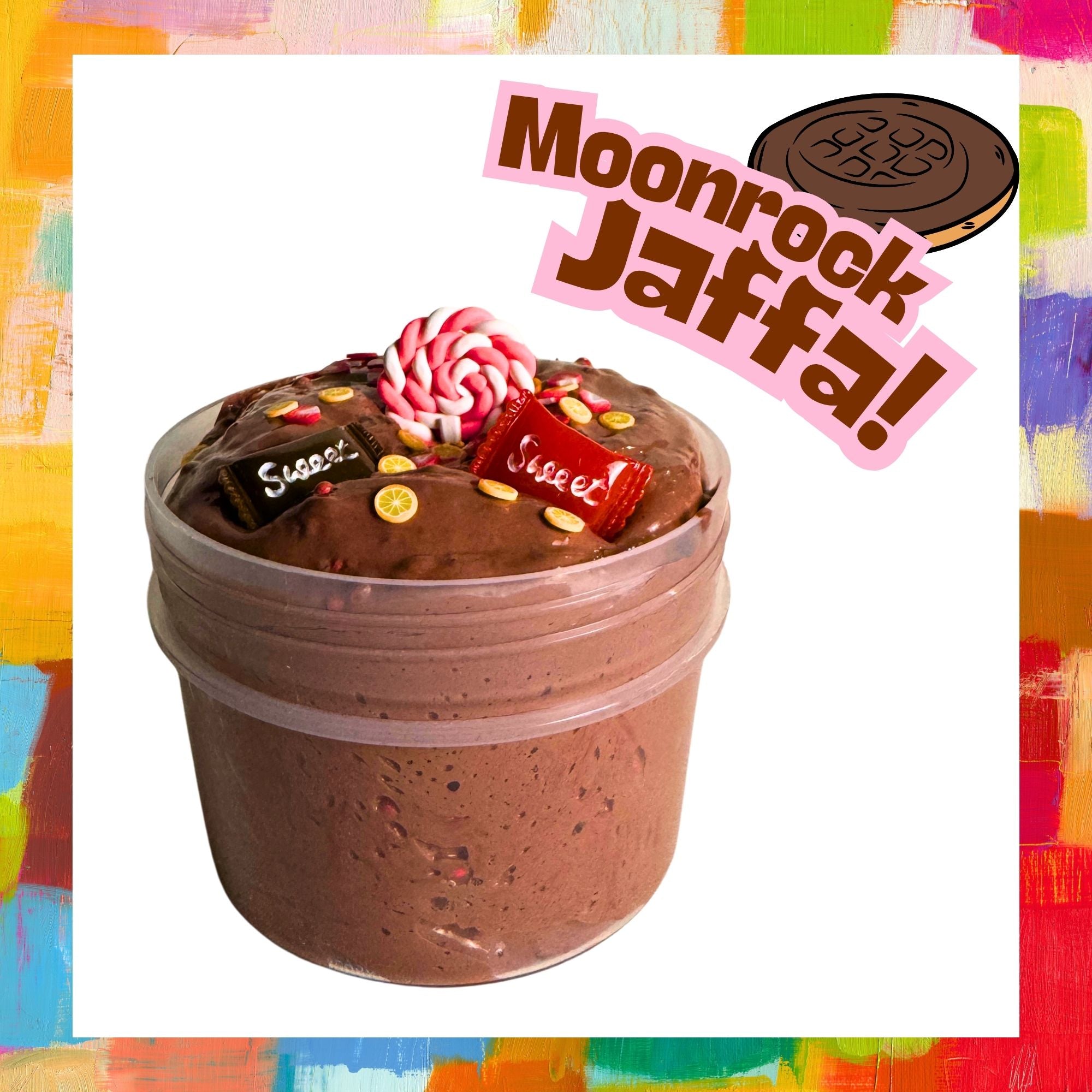 Chocolate Jaffa Butter Slime with mix ins and charms - 350ml jar